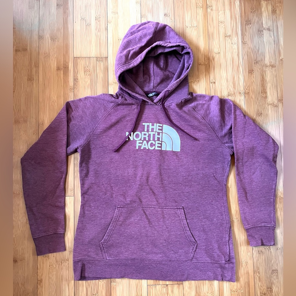 North Face Hoodie Sweatshirt - L Purple